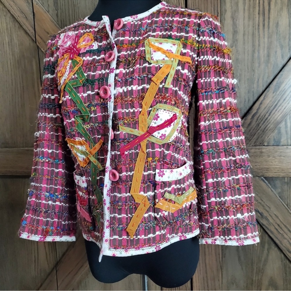 Moschino Tweed Patchwork Jacket - image 2